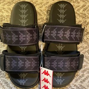 NEW and UNUSED Kappa 222 Banda Aster all black sandals